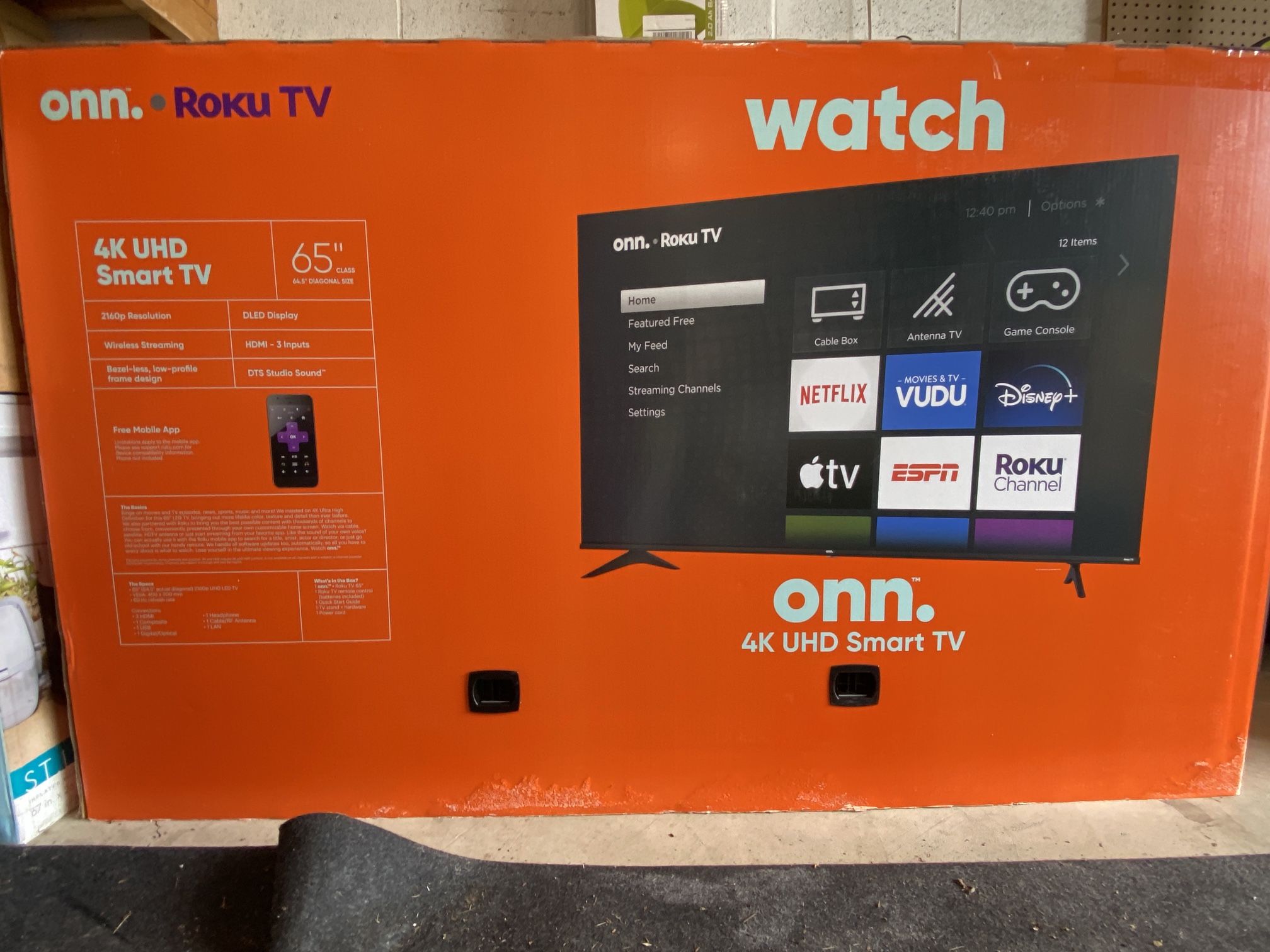onn 65” 4K UHD Smart TV