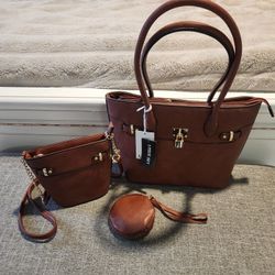 3 Piece Set Purse, Crossbody And Wallet. Womens Fashion Accessories 