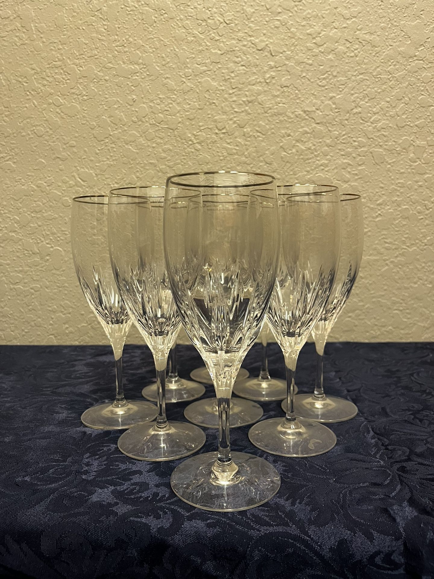 9 Lenox Platinum Crystal Tea Glasses