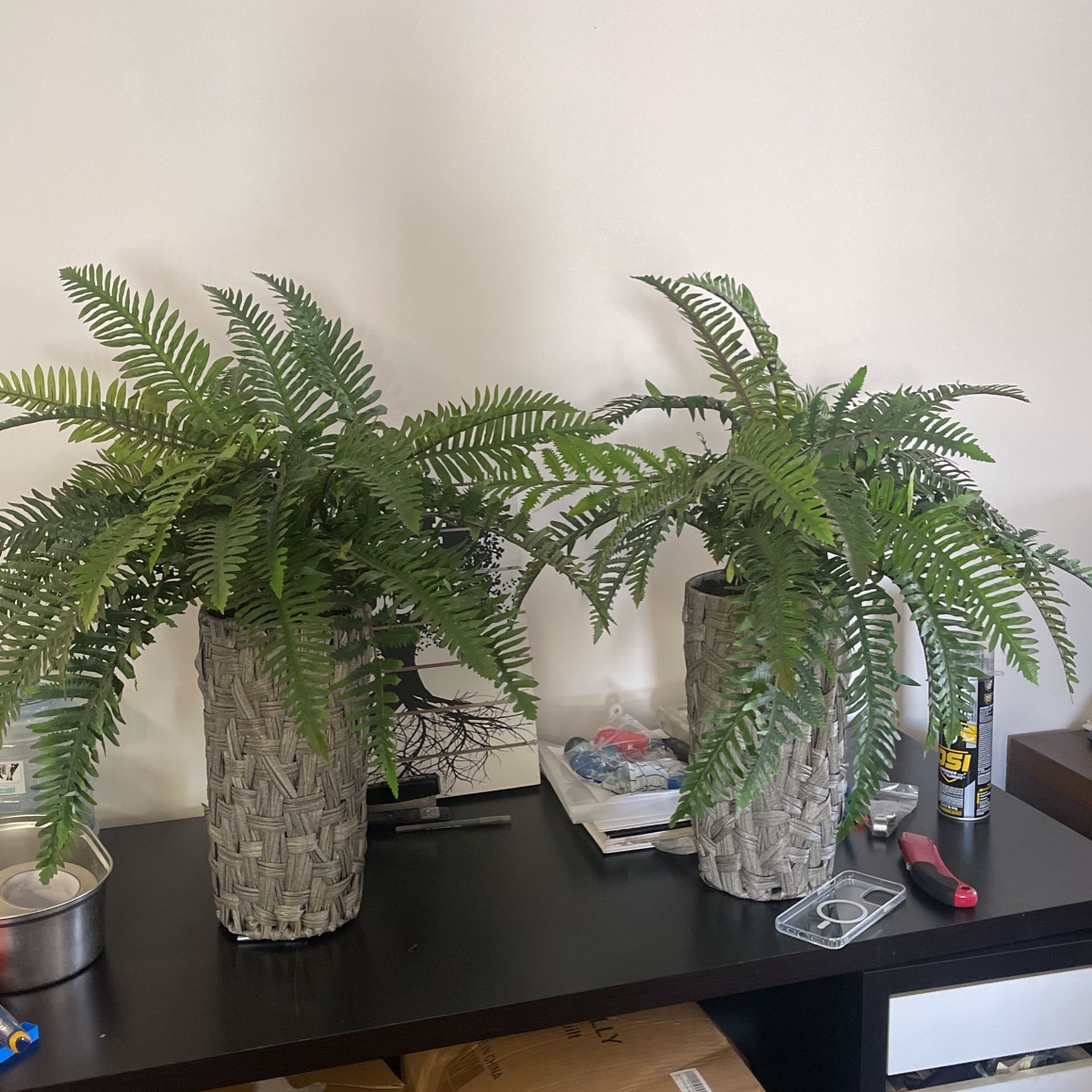 2 set fake green plants