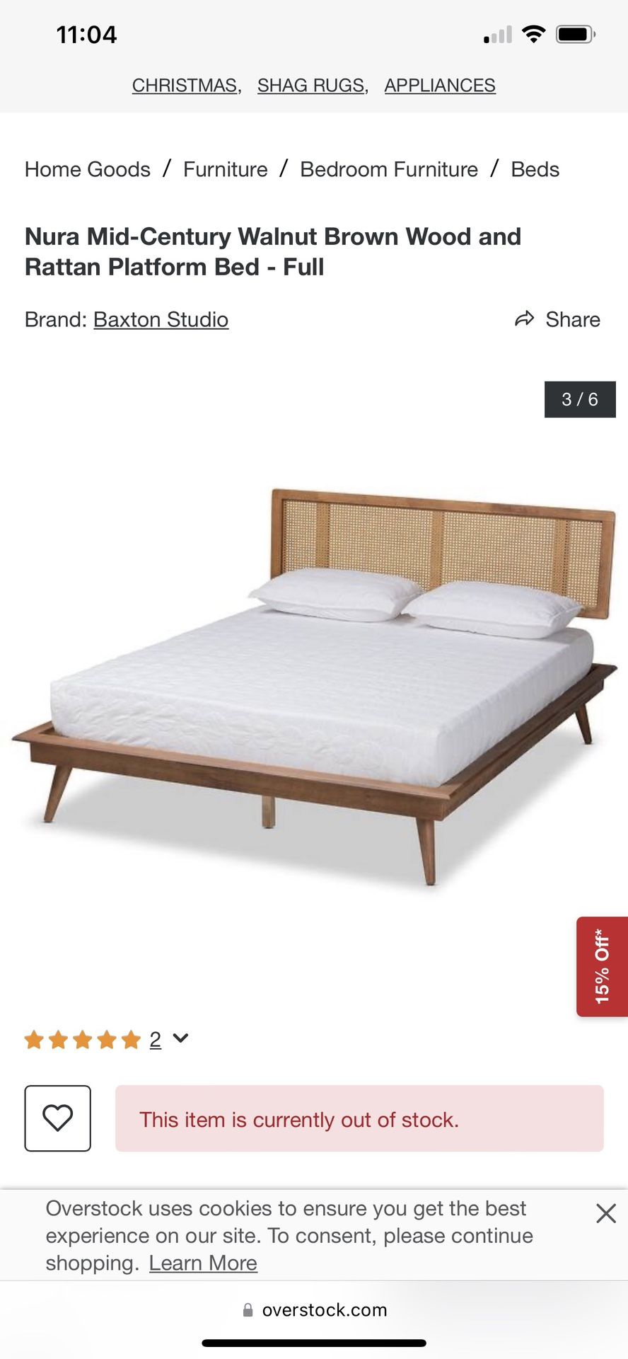 Overstock rattan sale headboard