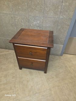 Wood Furniture Shaker 2-Drawer Bedside Nightstand in a Cherry Finish.