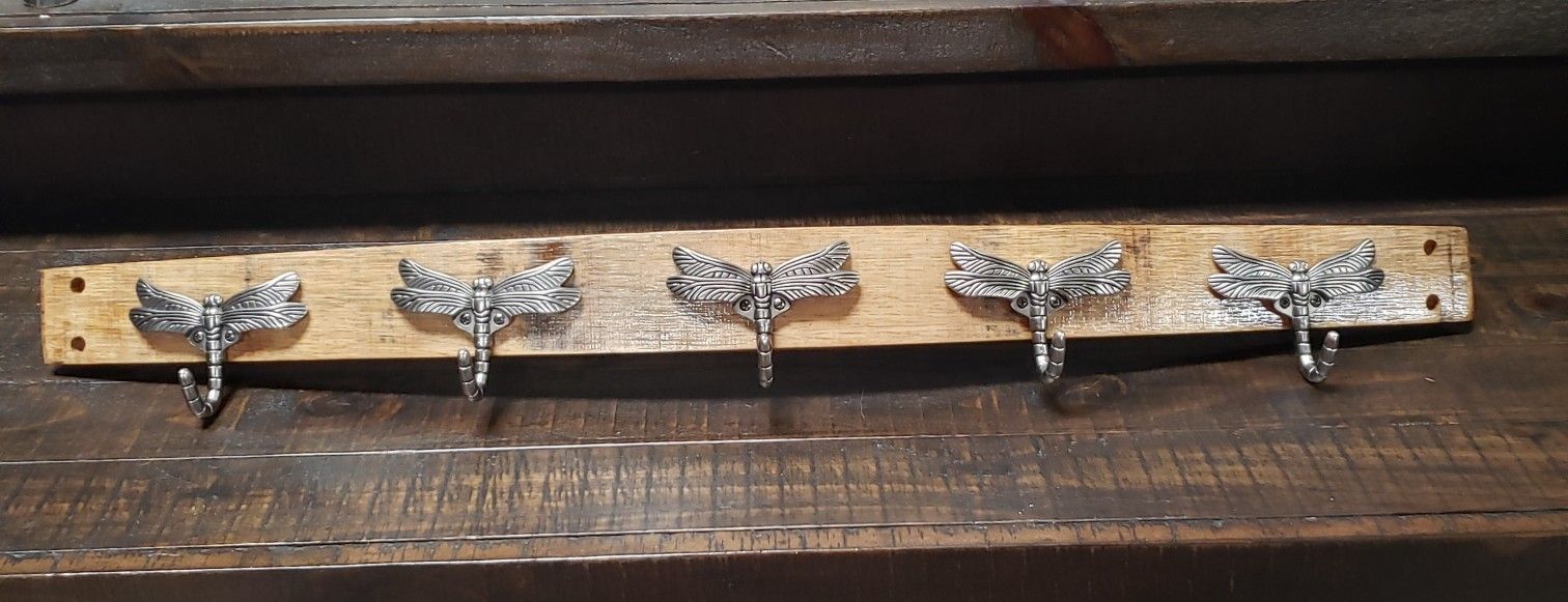 Dragonfly rustic wall hook