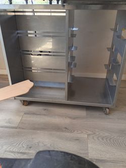 Commercial Stainless Steel Mobile Tray Rack Cart on Casters – 25" x 17"