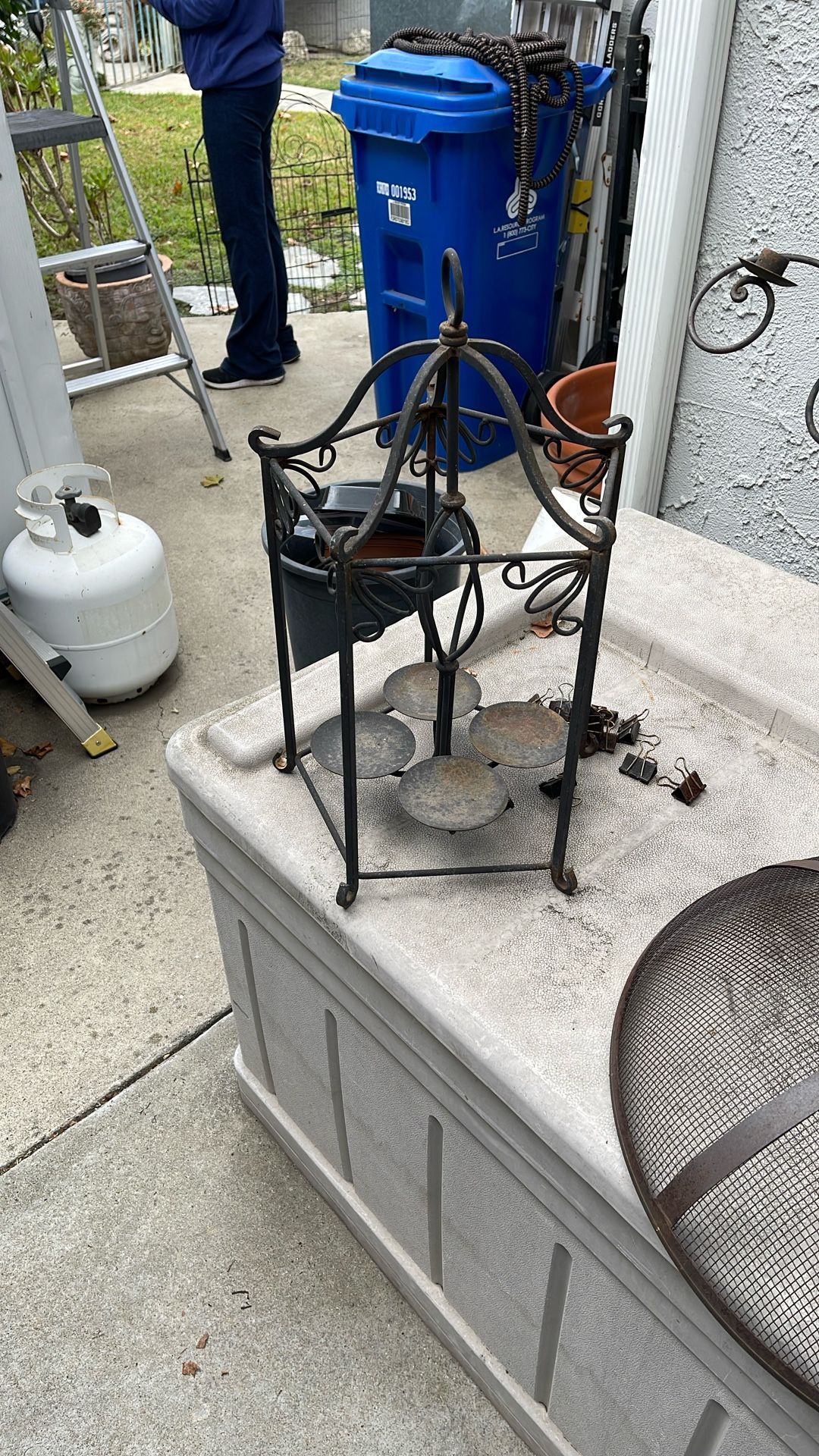 Nice Vintage Hanging Metal Candle Holder