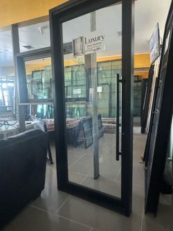 Aluminum black self closing door 40x95