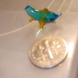 Tiny Blown Glass Dolphin