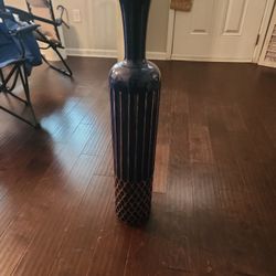 2 Blue And Gold Vases 