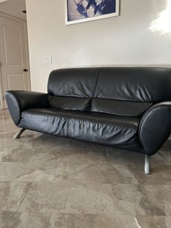 Italian Leather Modern Aesthetic Love Seat & Sofa Chair 