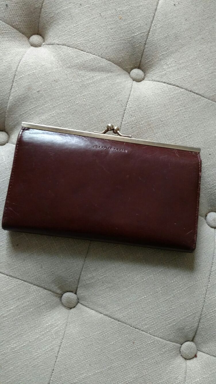 Genuine dark brown leather wallet