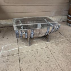 Wine barrel coffee table