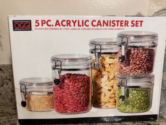 Oggi 5-Piece Acrylic Canister set