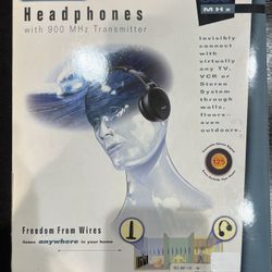 NEW- RCA-Wireless TV Headphones 900MHz Transmitter Model WHP150(125 ft Range)