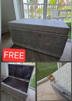 Free. White wicker basket