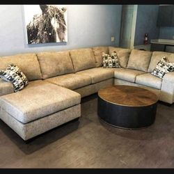 By Ashley Signature Light Color U Shape Huge Cozy Couch Sectional 👉 Color Options 👍 Brand New 💥 Delivery Available 🚚 Financing Options 👍