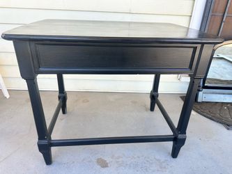 Black wooden side table
