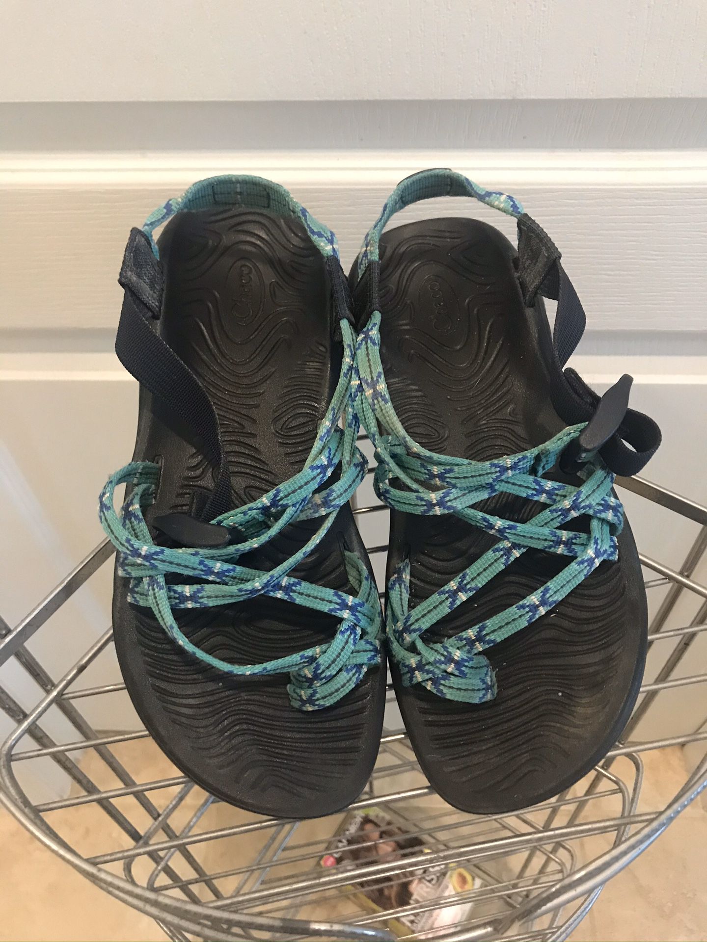 Blue chacos