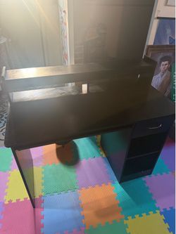 Black laminate desk