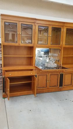 Large massive bar and lighted shelves