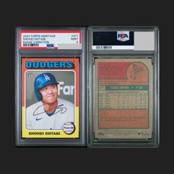 PSA 9 MINT SHOHEI OHTANI 2024 TOPPS HERITAGE #371 IMAGE VARIATION SP / LOS ANGELES DODGERS