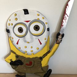 MINION JASON MASK - HALLOWEEN LAWN ART 