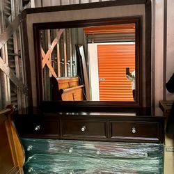 Wood Dresser With Mirror