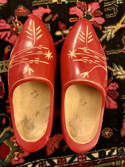 Fun, Dutch Wooden Red Clogs!
