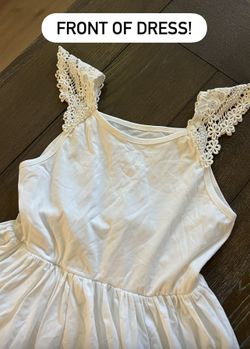 Off White Lace Sleeve Dress #011D