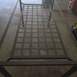 Metal Table With Glass Top 