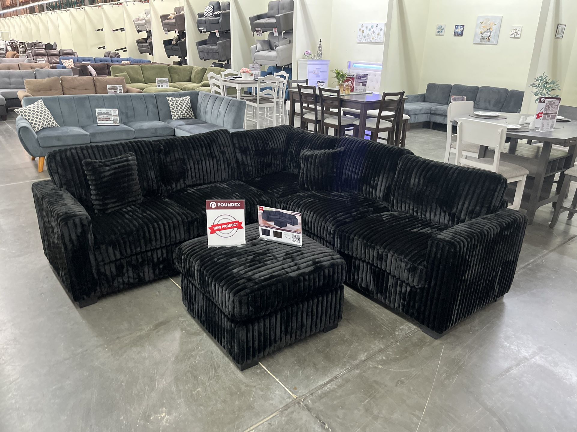 New Black Sectional