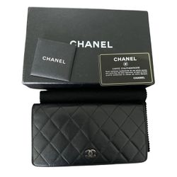 Chanel Authentic Black Soft Leather Wallet