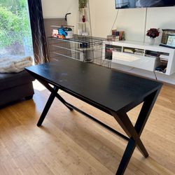 Crate & Barrel Spotlight Desk - Black/Ebony (48")