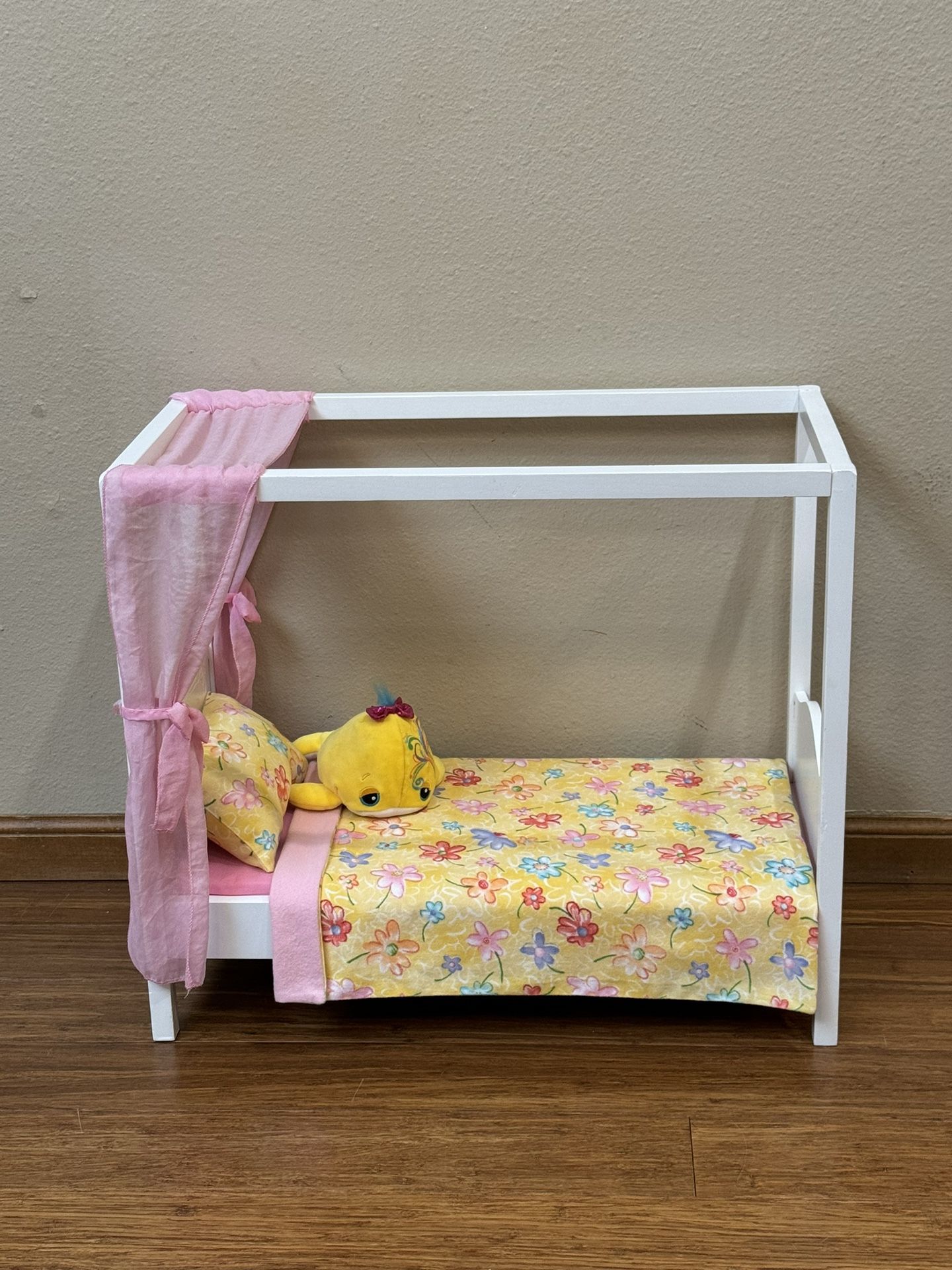 Doll Bed with Handmade Bedding -Fits American Girl & OurGeneration Dolls