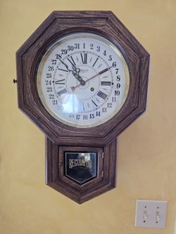 "New England Clock Co Regulator 14 Day Cathedral Gong".