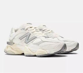 New Balance 9060 Sea Salt with Concrete and Silver Metallic Sneakers M 11.5 W 13