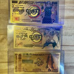 Demon slayer cards and go bank notes