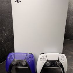 PS5 With Two Controllers 