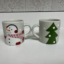 New Crate & Barrel Snowman Mugs