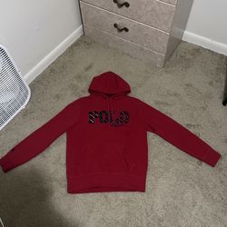 Red polo hoodie size small