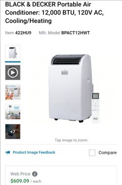 Black & Decker 12000btu Portable Home Air Conditioner
