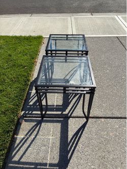 Glass side tables