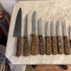 18 VINTAGE CHICAGO CUTTLERY Knives w Newer Block If You Want It.