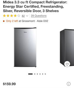 Midea Compact Refrigerator - 3.3 Cu. Ft. - Brand New In The Box