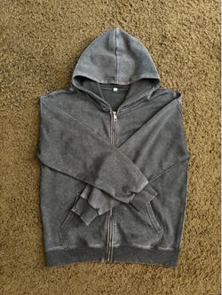 Tiktok Brand Washed Grey Zip Up Size M