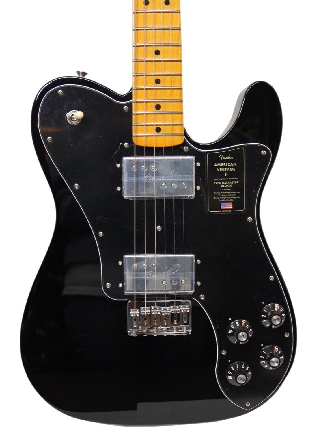 Fender American Vintage II 1975 Telecaster Deluxe Black Electric Guitar Music instrument