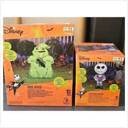 Disney Nightmare Before Christmas Lighted Yard Sculptures Set of 2 NIB – Oogie Boogie & Jack Skellington