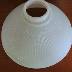 Mid Century Milk Glass Waffle Pattern Lamp Shade Diffuser 