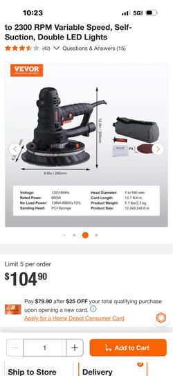 (BRAND NEW)🔥🔥 BLOWOUT-SALE/VEVOR Drywall Sander/KO-DLZ