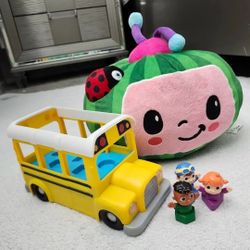 ✅️ Cocomelon Plush And School Bus Toy• Good Condition• $10firm
