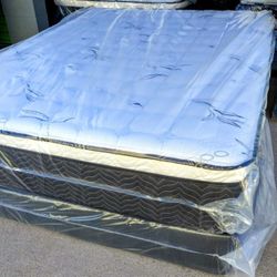 queen orthopedic bamboo pillow top mattress and box spring brand new " all Sizes Available TWIN, FULL, CALIK, EKING"